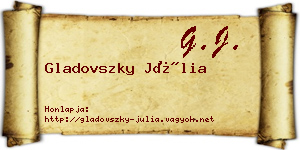 Gladovszky Júlia névjegykártya